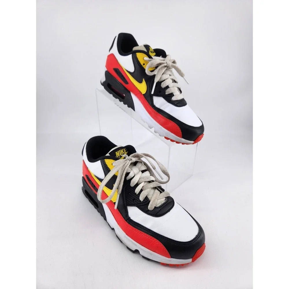 Nike Air Max 90 LTR GS Sneakers Shoes Youth 5Y White Red Black Yellow 833412-120